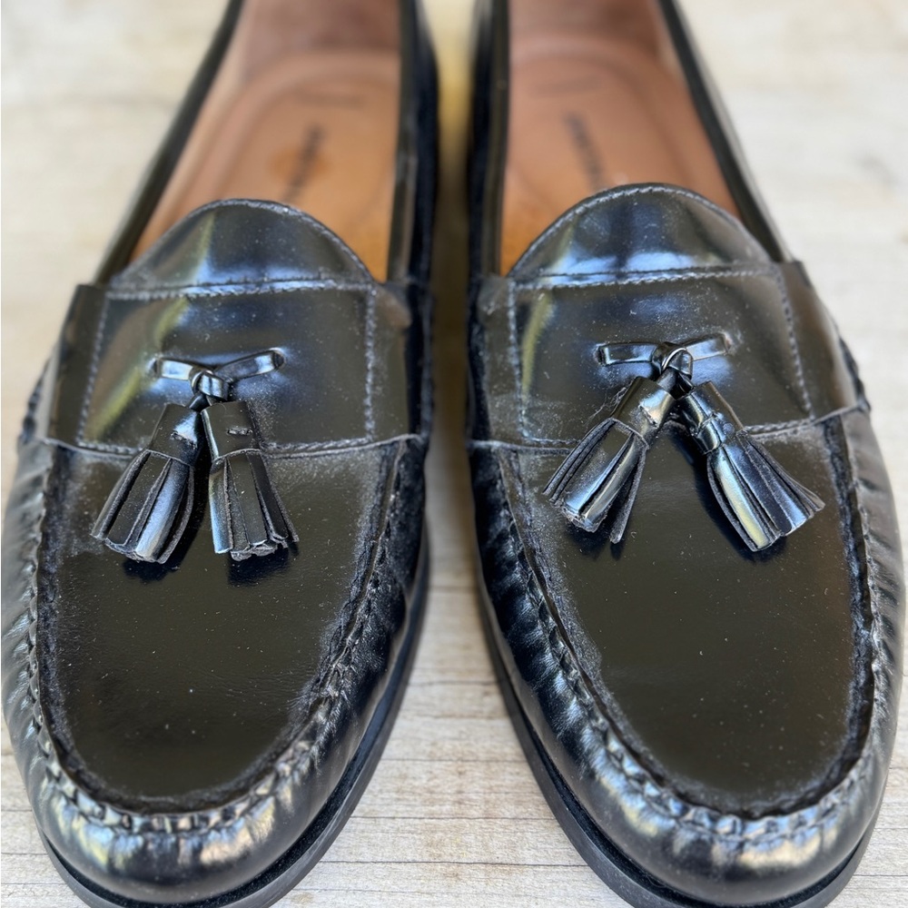 Johnston & Murphy Men's Black Tassel Loafers - buttery sheepskin